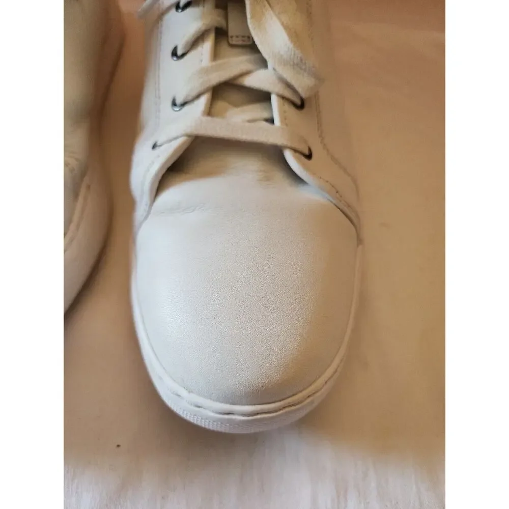 Size 10 Men's FitFlop Christophe Tumbled Leather Shoes White $130 MSRP